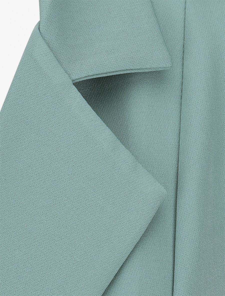 Blazer long uni ceinturé - Vert d&