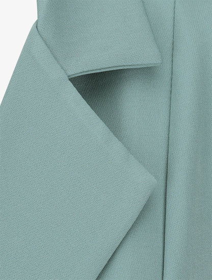 Blazer long uni ceinturé - Vert d&