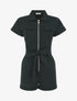Combishort uni ceinturé et zippé - Noir - 4