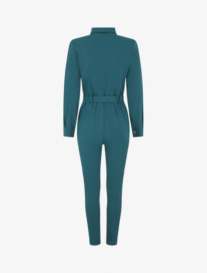 Combinaison stretch coupe slim - Bleu canard - 2