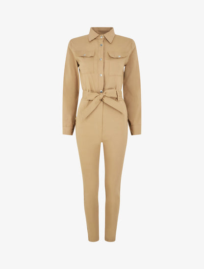 Combinaison stretch coupe slim - Beige foncé - 5