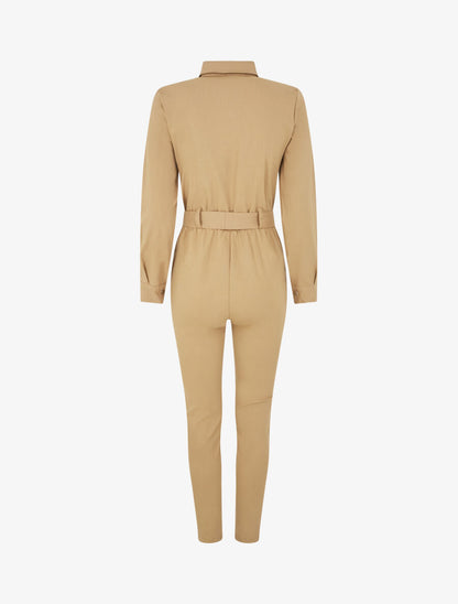 Combinaison stretch coupe slim - Beige foncé - 2