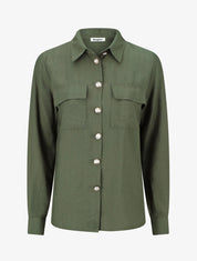 Chemise unie fluide - Kaki - 1