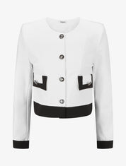 Veste légère à bordures contrastées - Blanc - 4