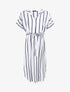 Robe ample rayée à bord arrondi - Blanc - 4