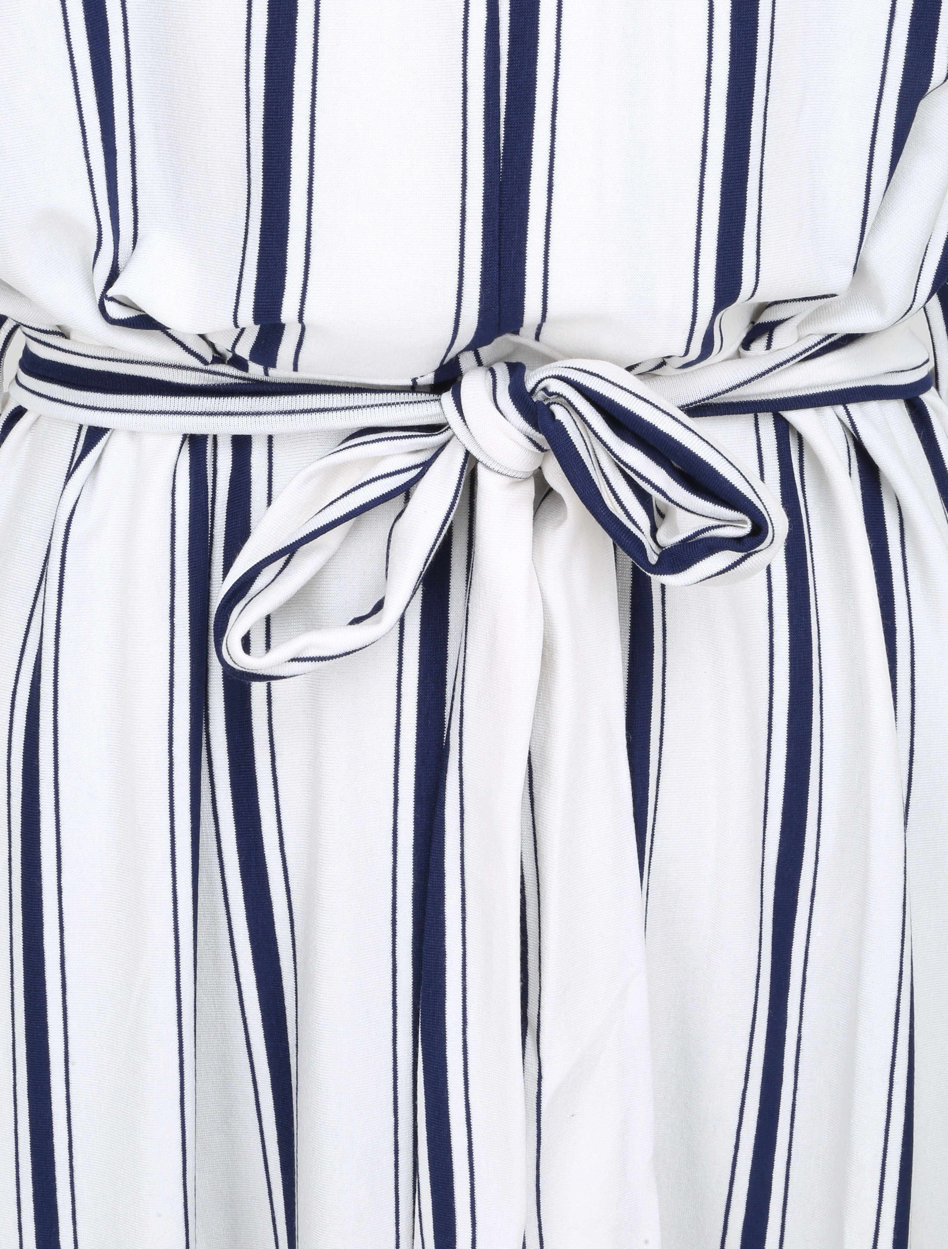 Robe ample rayée à bord arrondi - Blanc - 3