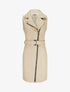 Robe en simili à fermeture zippée et ceinturée - Beige - 1