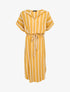 Robe ample rayée à bord arrondi - Moutarde - 1