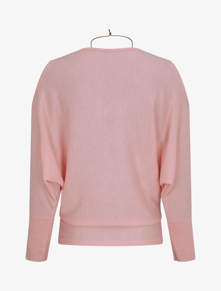 Top loose à épaules ajourées - Rose - 2