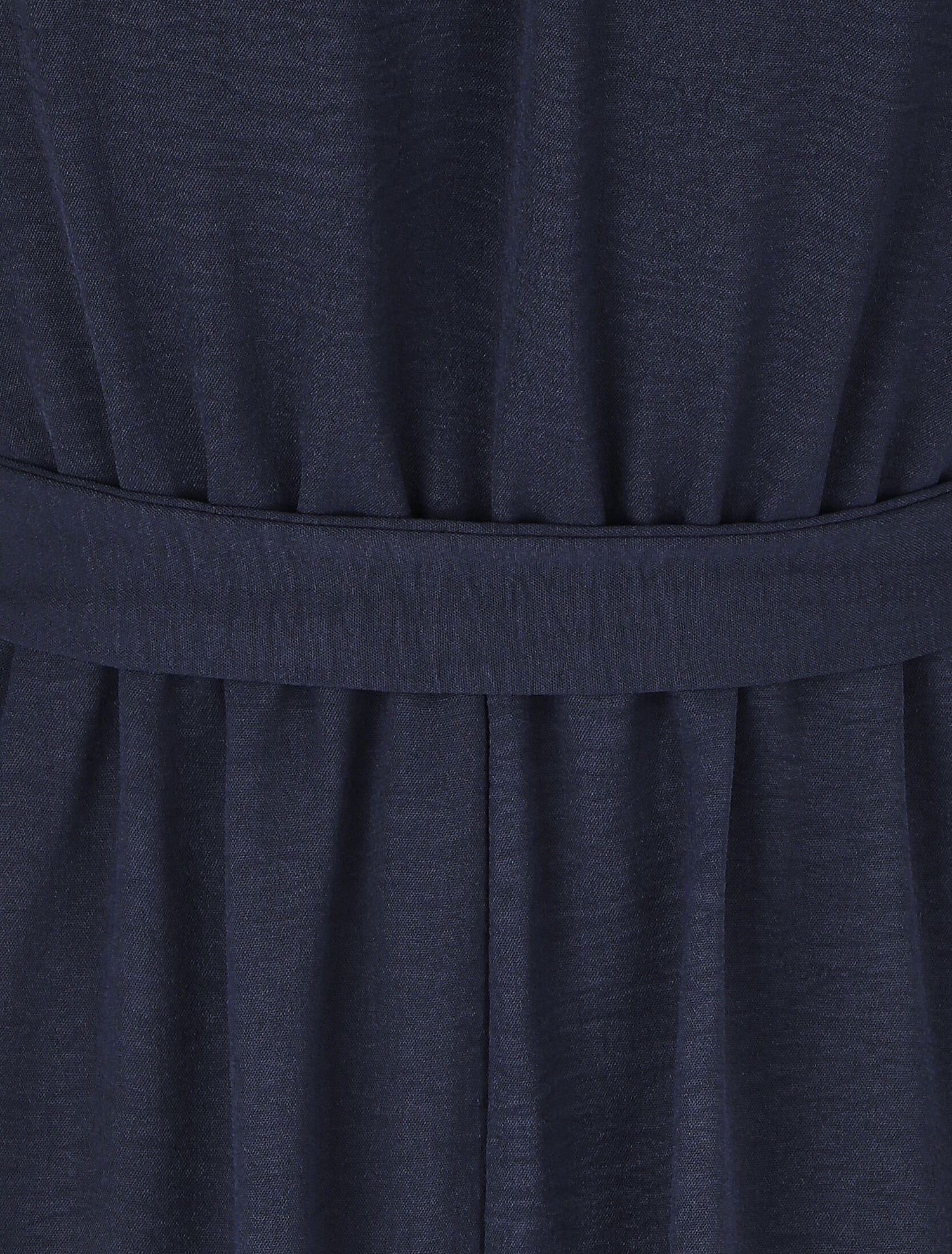 Robe mi-longue élastiquée - Marine - 3