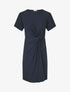 Robe mi-longue à noeud - Marine - 4