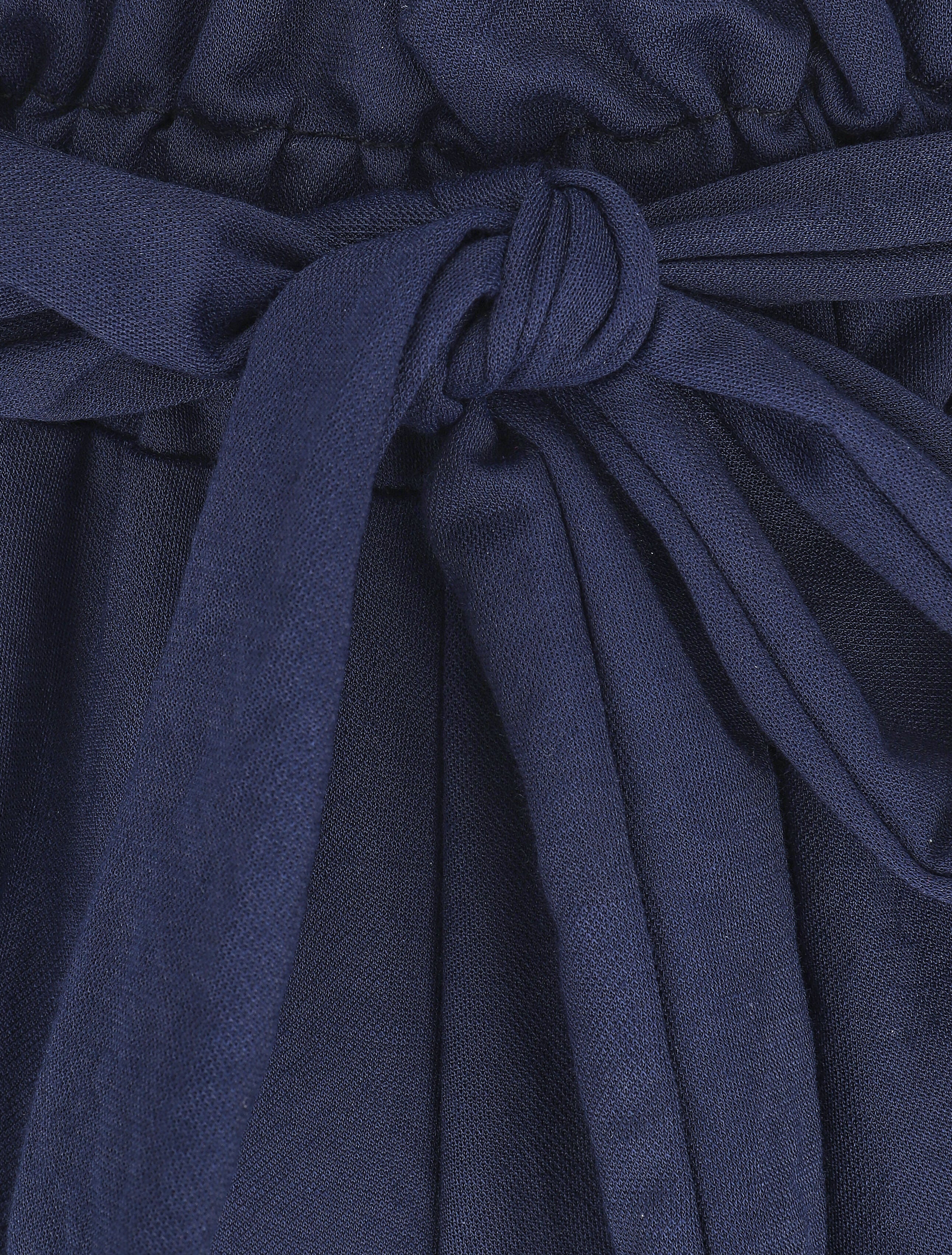 Short évasé taille haute - Marine - 3