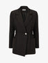 Blazer mi-long élastiqué et boutonné - Noir - 4