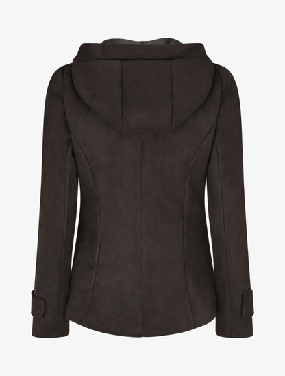Veste en suédine à capuche - Noir - 2