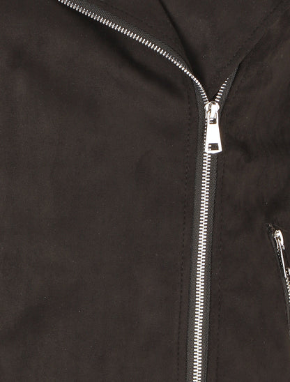 Veste en suédine à capuche - Noir - 3