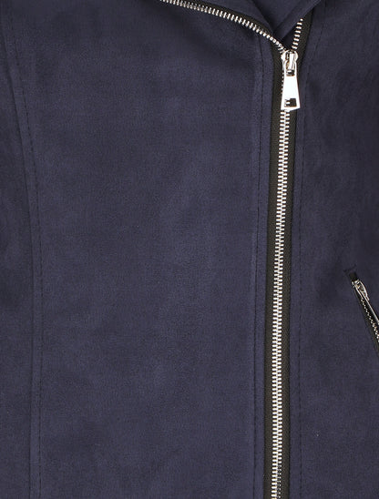 Veste en suédine à capuche - Marine - 3