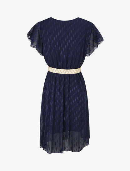 Robe texturée en voile - Marine - 2