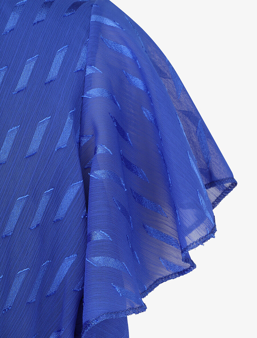 Robe texturée en voile - Bleu roi - 3