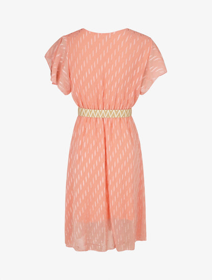 Robe texturée en voile - Rose saumon - 2