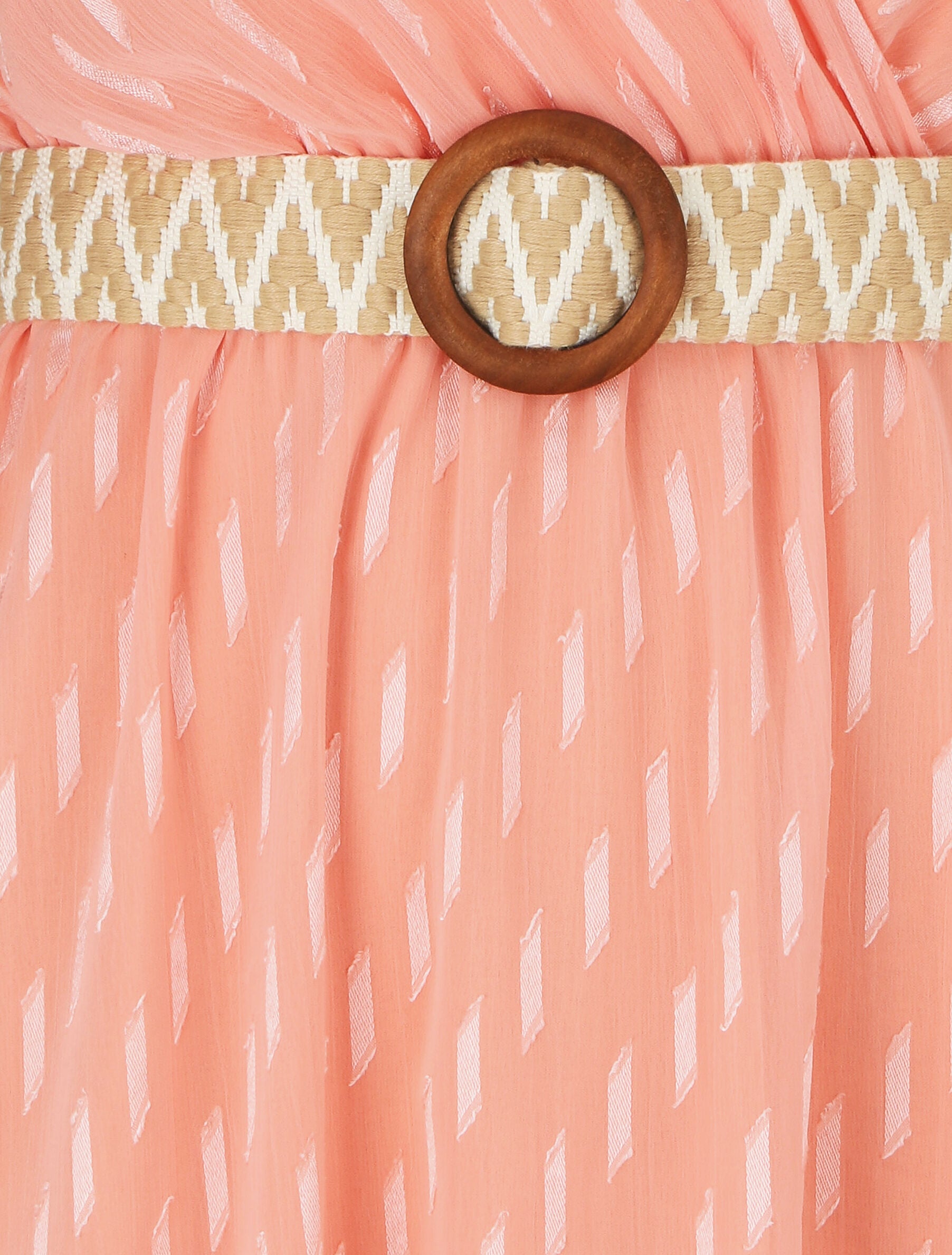 Robe texturée en voile - Rose saumon - 3