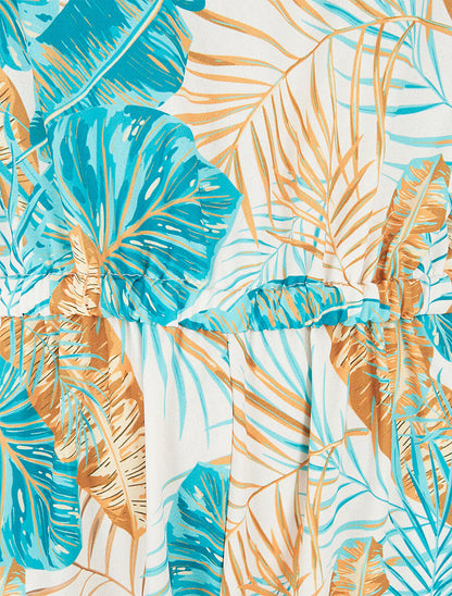 Combinaison ample imprimé tropical - Écru - 3