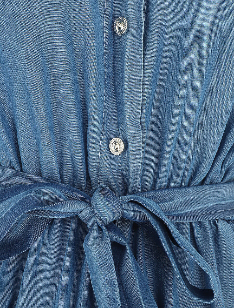 Combishort style chemise manches courtes - Bleu clair - 3