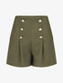 Short droit taille haute à boutons - Kaki - 1