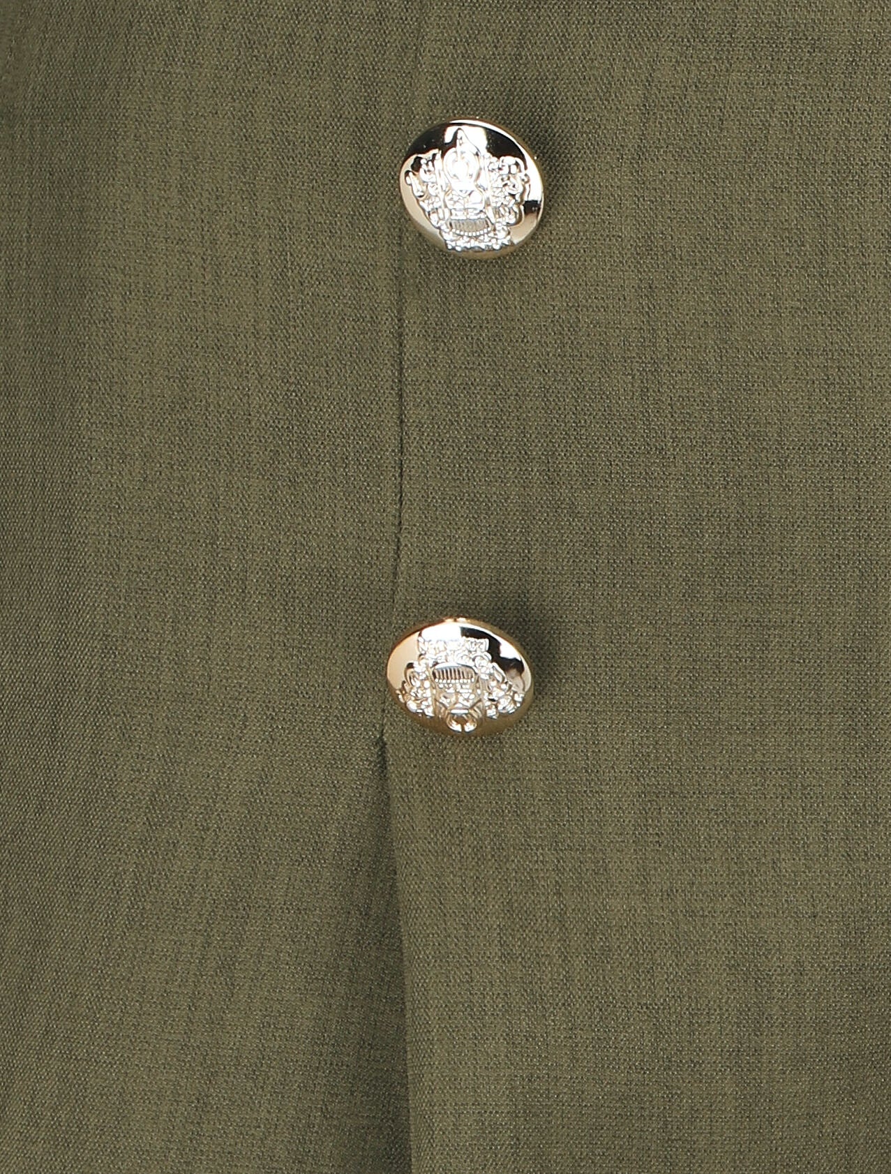 Short droit taille haute à boutons - Kaki - 3