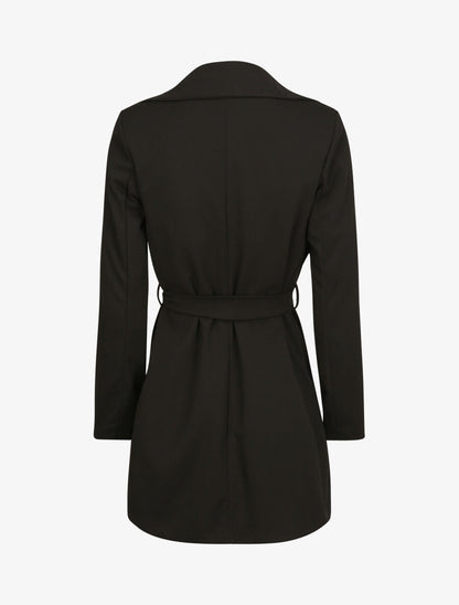 Trench droit court uni - Noir - 2
