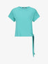 Top manches courtes à noeud - Turquoise - 1