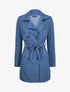 Trench droit court uni - Bleu - 1
