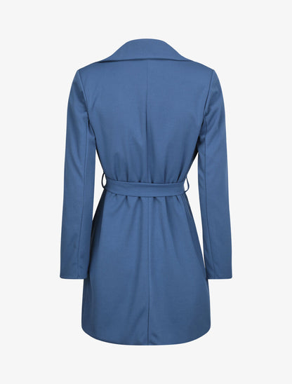 Trench droit court uni - Bleu - 2