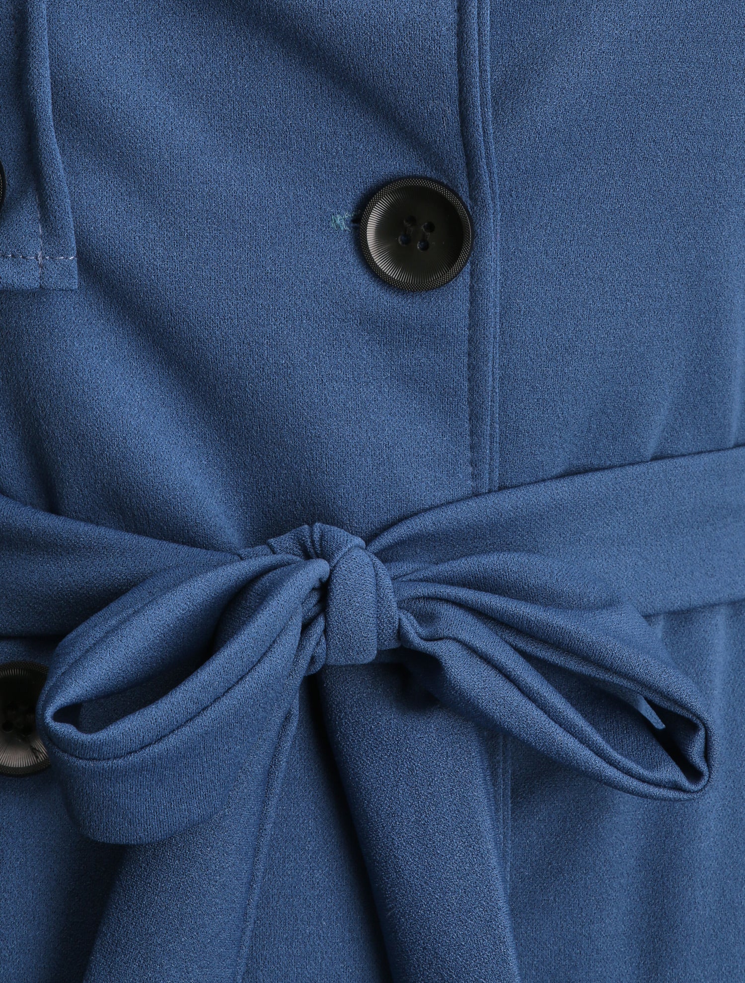 Trench droit court uni - Bleu - 3