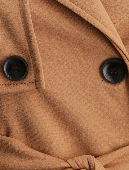 Trench droit court uni - Camel - 3