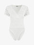 Body manches courtes en dentelle - Blanc - 4