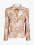 Blazer ajustée imprimé feuilles tropicales - Camel - 1