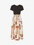 Robe bicolore imprimé graphique - Beige - 1
