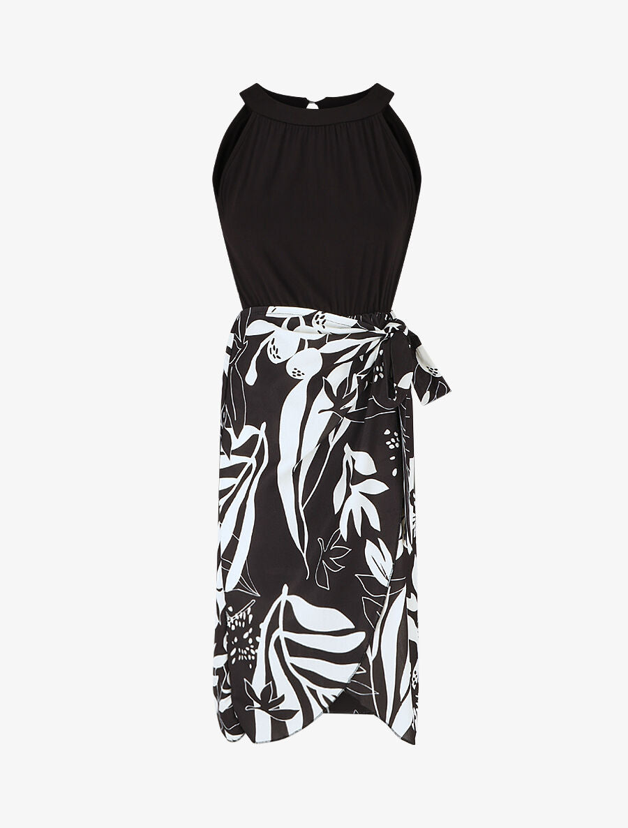 Robe longue à col américain - Noir - 1