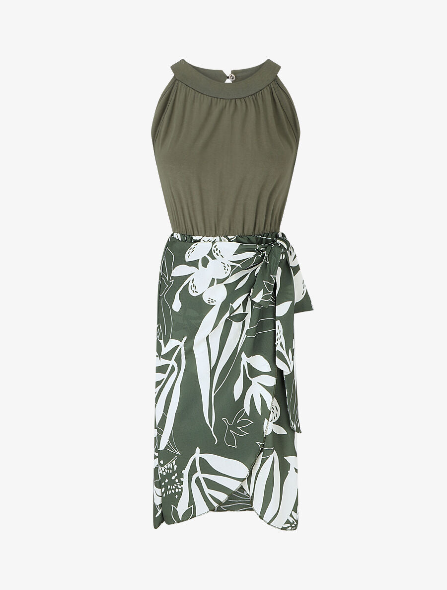 Robe longue à col américain - Kaki - 4
