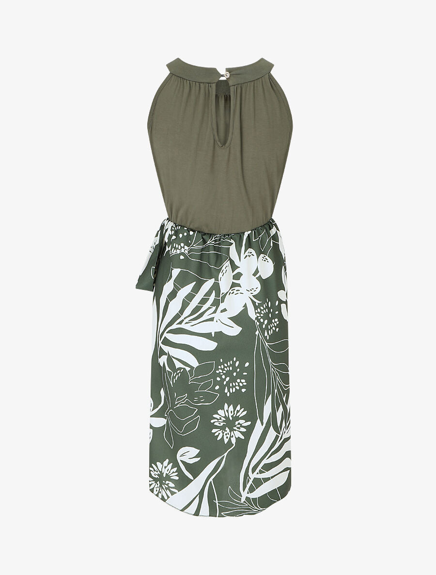 Robe longue à col américain - Kaki - 2