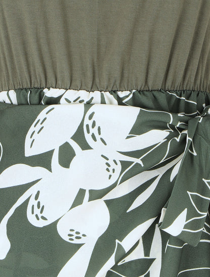 Robe longue à col américain - Kaki - 3