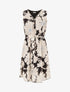 Robe mi-longue imprimé fleuri - Noir - 5