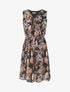 Robe mi-longue imprimé floral - Noir - 1