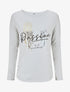 Pull fin à message floqué - Gris - 4