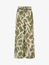 Pantalon ample taille haute motif graphique - Kaki - 1