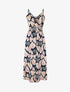 Robe empire imprimé pétales de roses - Marine - 1