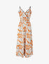Robe empire imprimé pétales de roses - Orange - 4