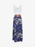 Robe bi-colore à imprimé feuillage - Marine - 5