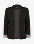 Veste ajustée à manches à revers imprimé fleuri - Noir - 4