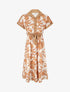 Robe longue élastiquée à imprimé floral - Beige - 1